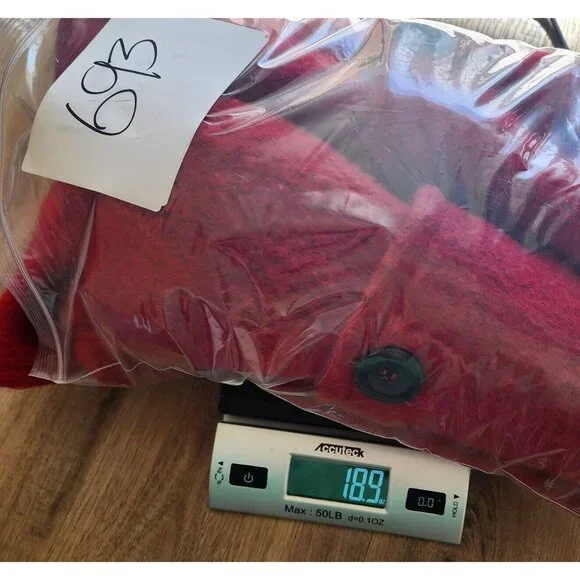 Claudia Collezioni Women's Red Wool blend Light Coat Simple size S FLAW - Picture 10 of 10